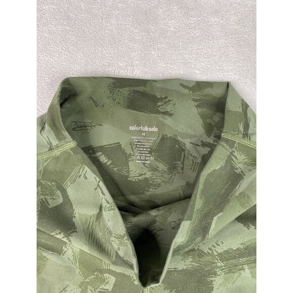 Colorfulkoala Green Brushed Camo Yoga Side Pockets Ankle Leggings Medium - Picture 7 of 8